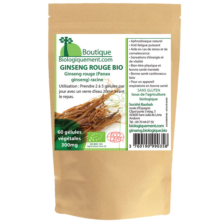 Acheter du ginseng rouge en gélules sur la boutique biologiquement.shop